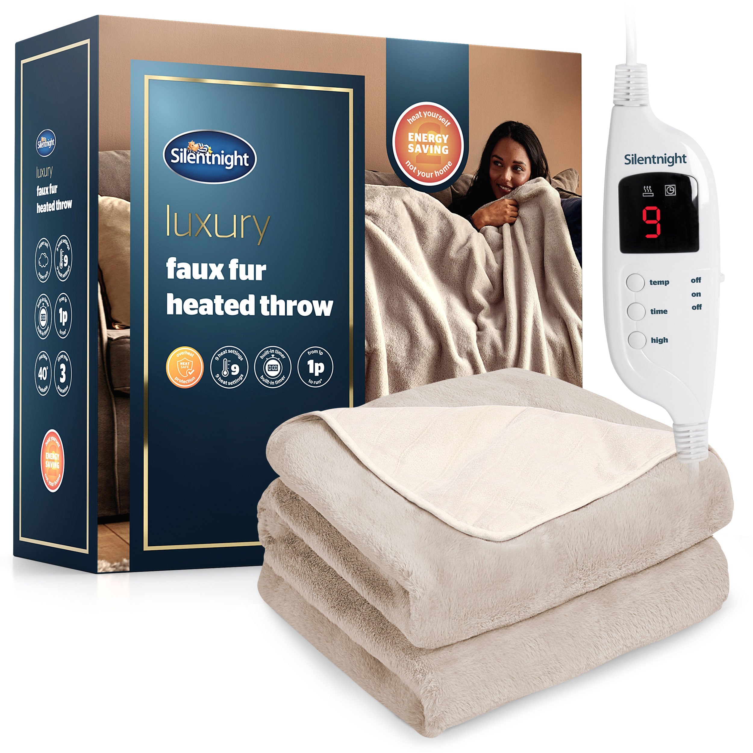 Silentnight Luxury Faux Fur Mink Heated Throw Julian Charles Home