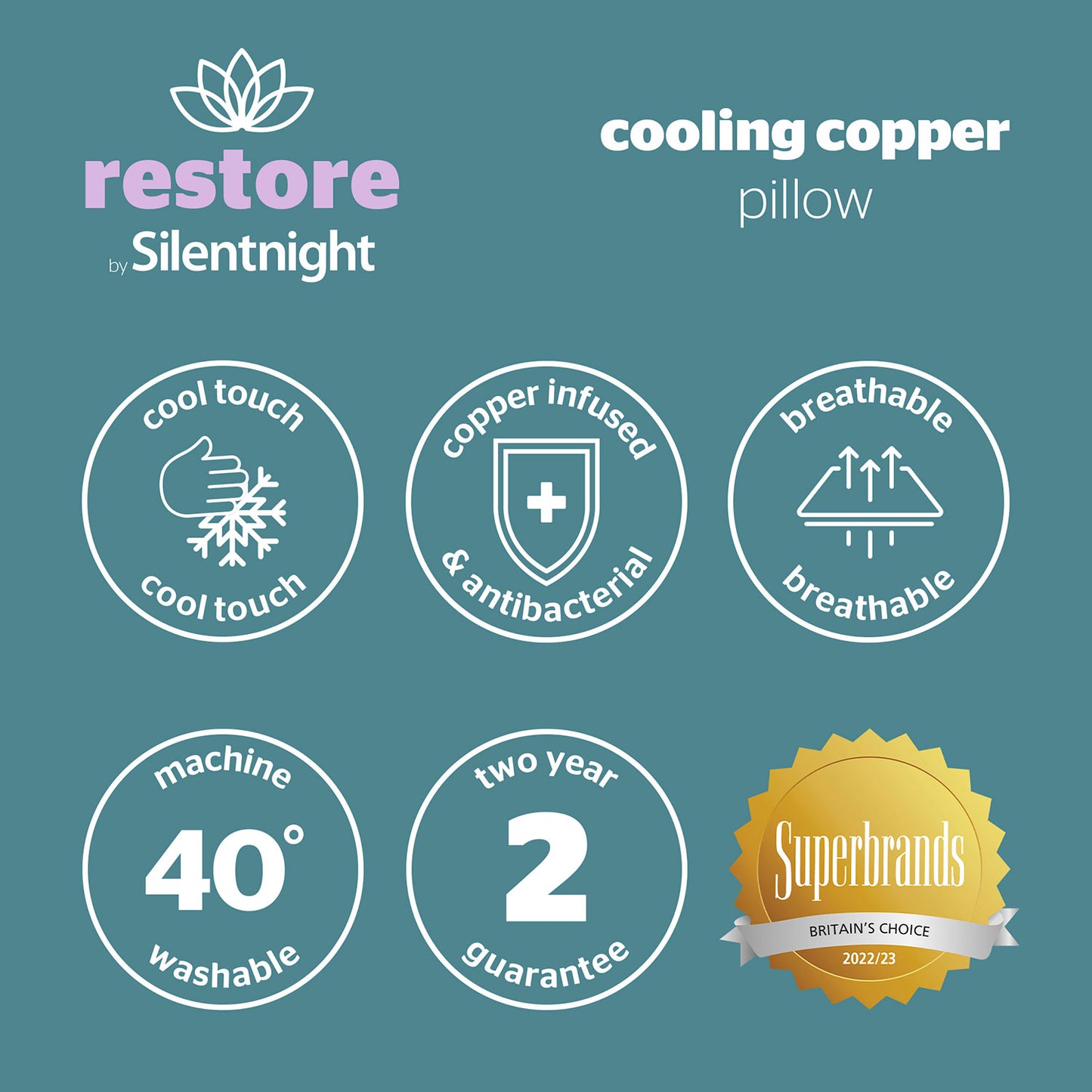 Silentnight Restore Cooling Copper Pillow