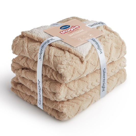 Silentnight Snugsie Natural Cable Supersize Family Blanket