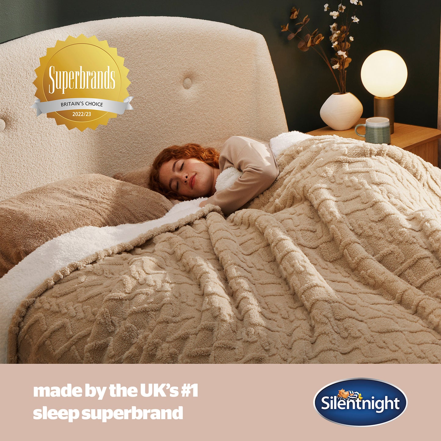 Silentnight Snugsie Natural Cable Supersize Family Blanket