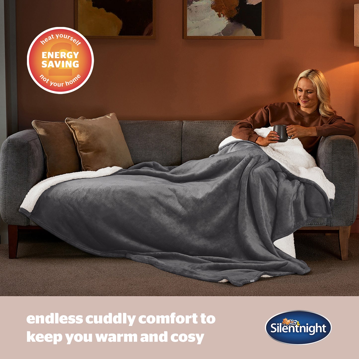 Silentnight Snugsie Charcoal Kingsize Family Blanket