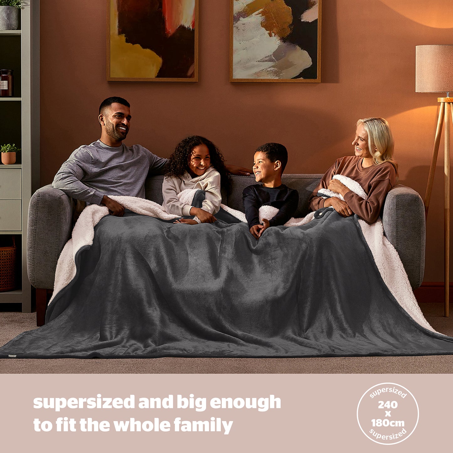 Silentnight Snugsie Charcoal Kingsize Family Blanket