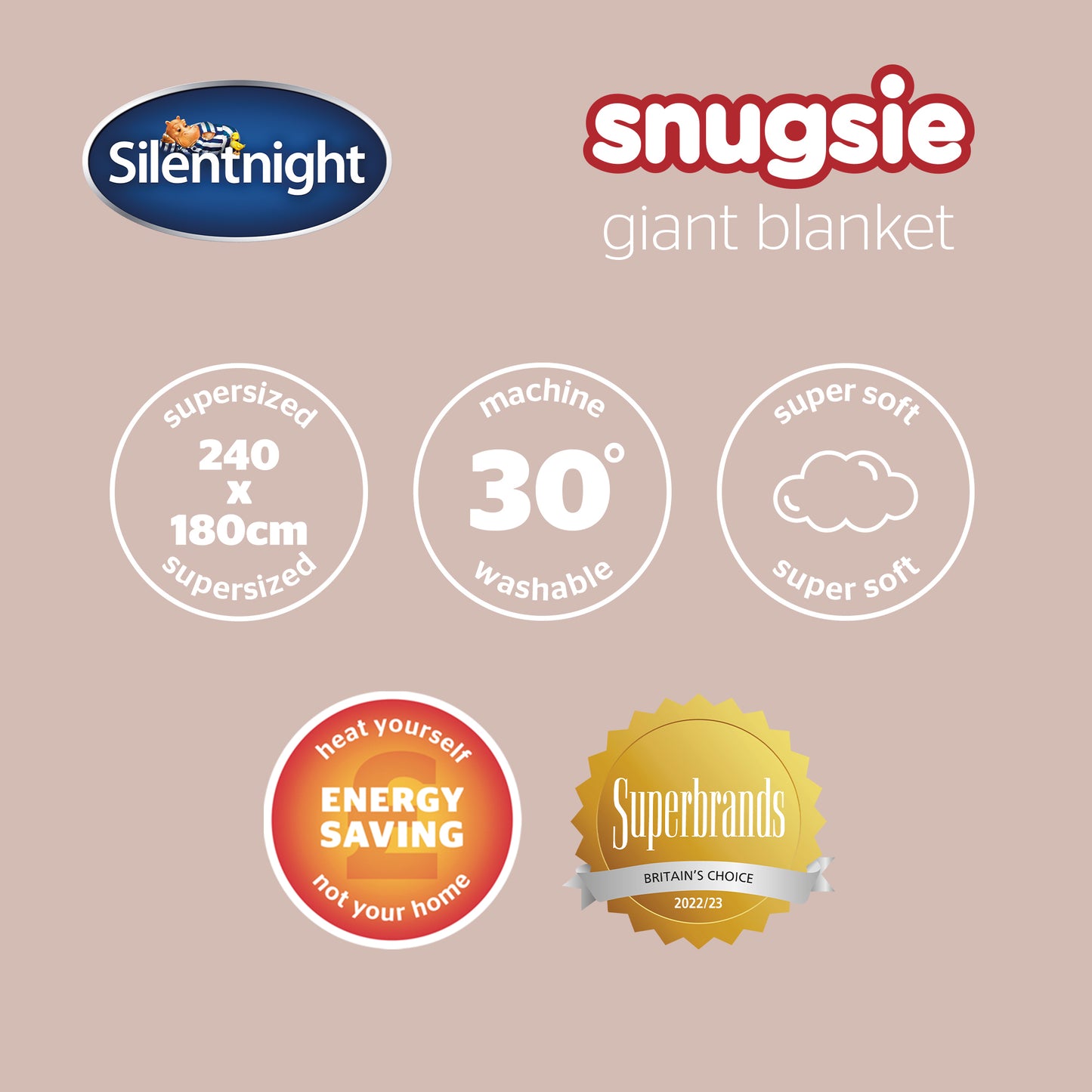 Silentnight Snugsie Charcoal Kingsize Family Blanket