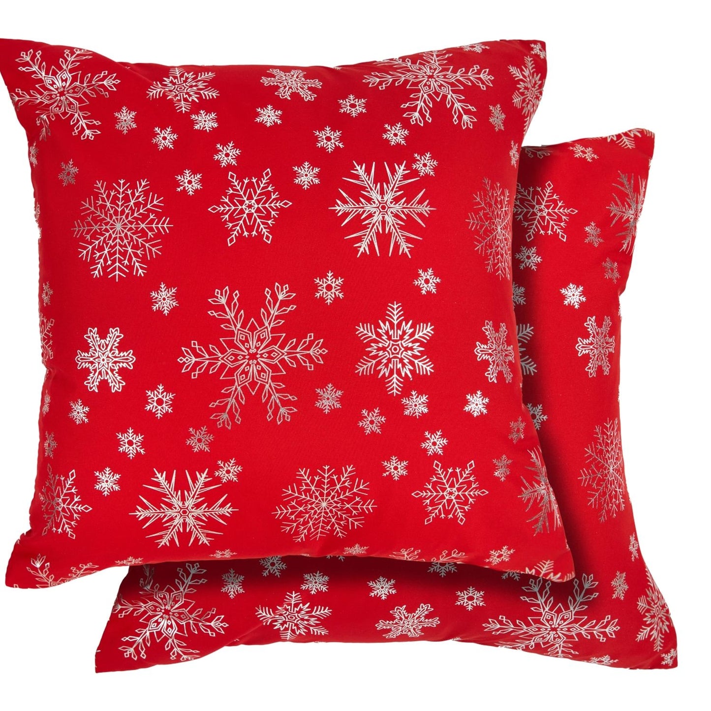 Snowflake Red Cushion Cover (Pair)