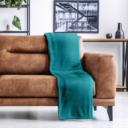 Emerald Green Snug Fleece Blanket Throw