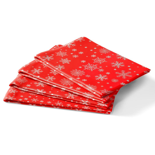 Snowflake Red Foil Print Christmas Napkins (Pack of 4)