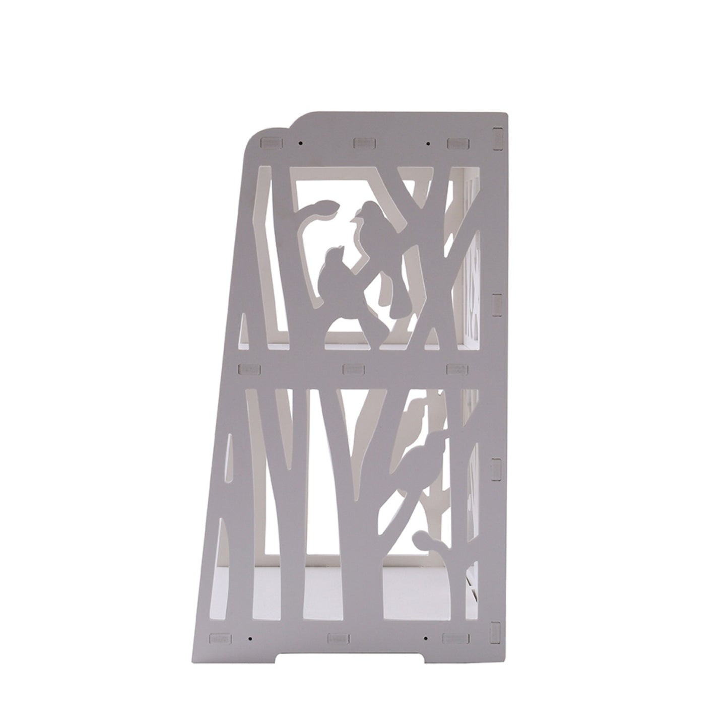 White Rustic Bird Cutout Bedside Table