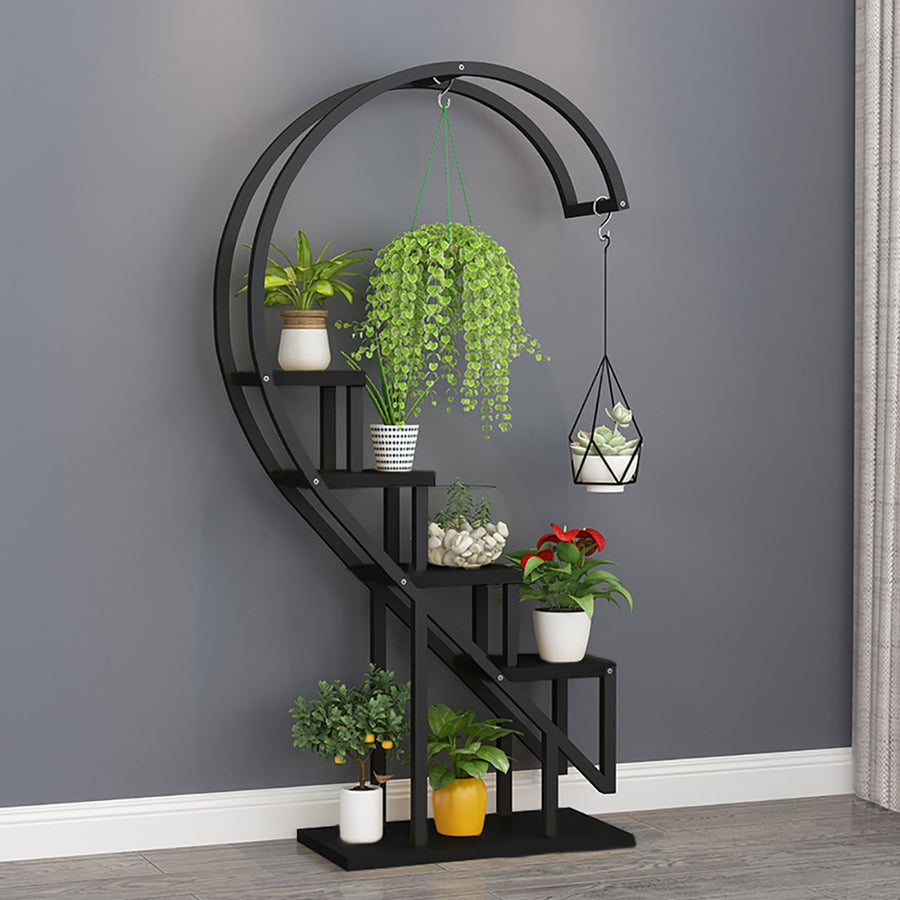 Black Multi Tiered Black Plant Stand