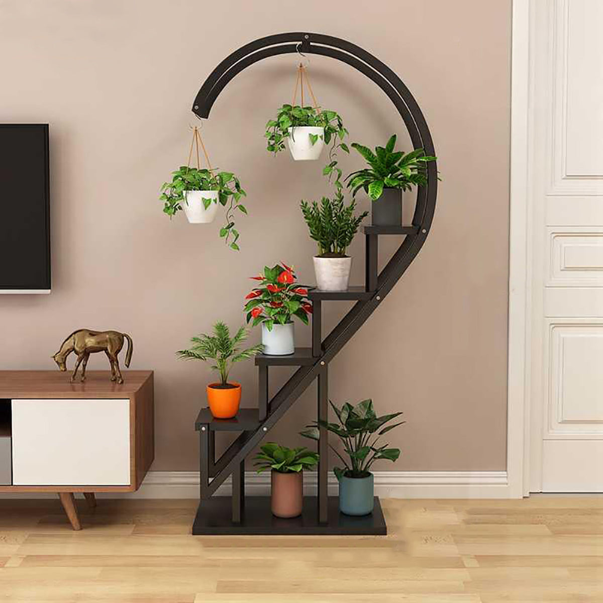 Black Multi Tiered Black Plant Stand