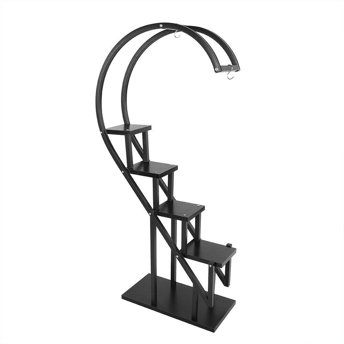 Black Multi Tiered Black Plant Stand