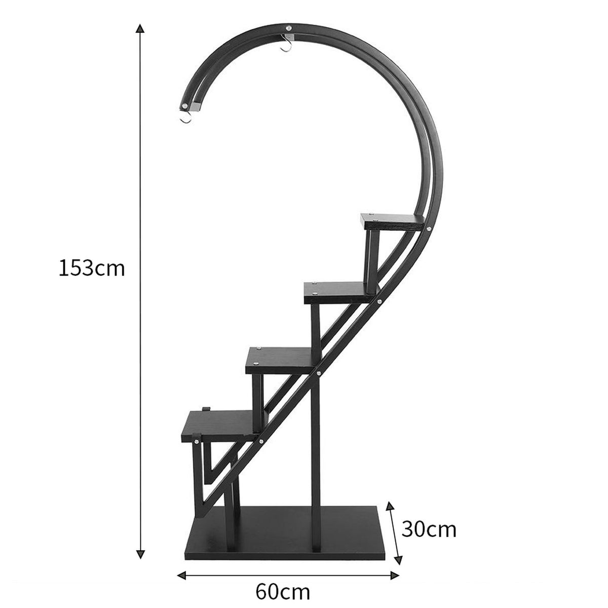 Black Multi Tiered Black Plant Stand