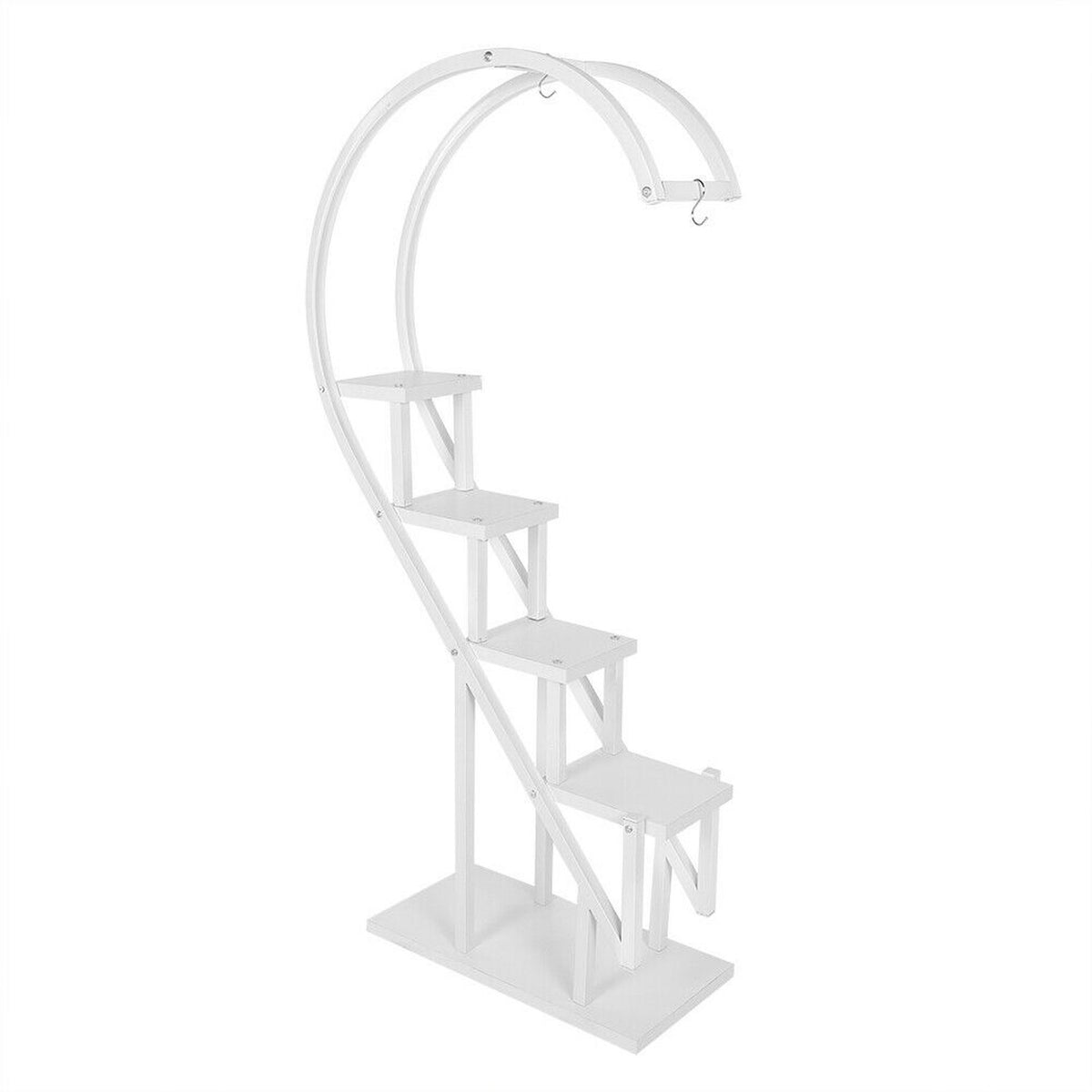 Multi Tiered White Arc Plant Stand