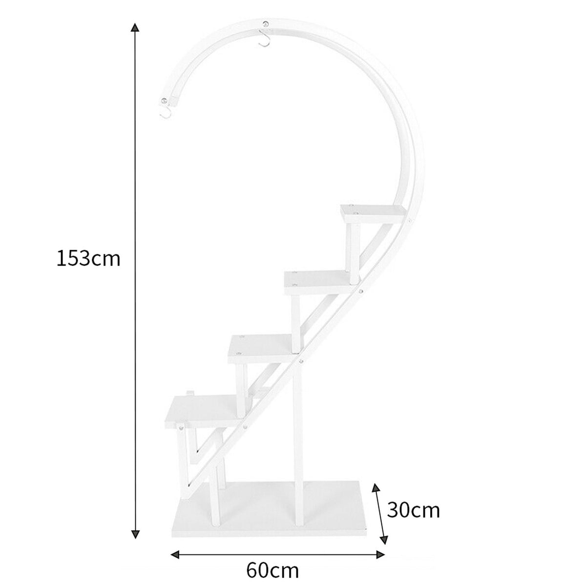 Multi Tiered White Arc Plant Stand