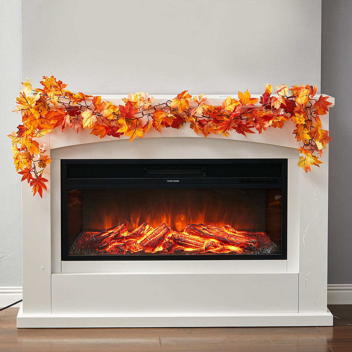 Maple Leaves Garland with LED Lights 170cm