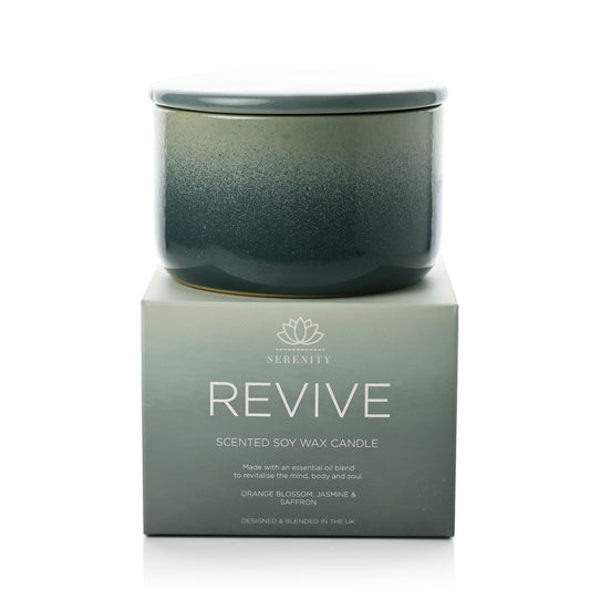 Revive Ceramic Orange Jasmine 3 Wick Candle 430g