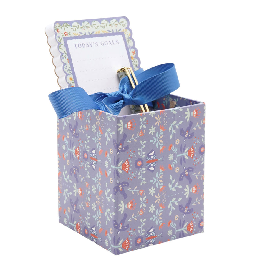 Sophia Lane Floral Pen Pot Pen and Notebook Gift Set