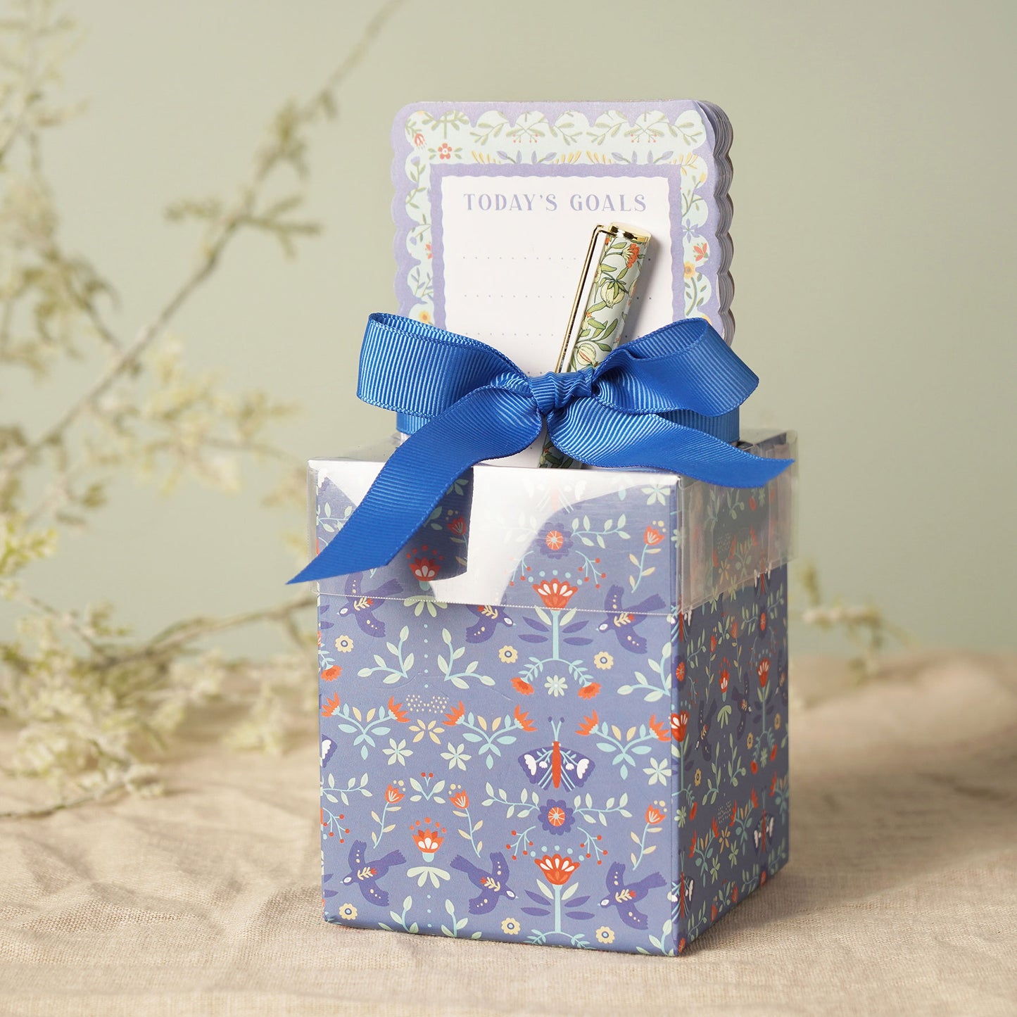 Sophia Lane Floral Pen Pot Pen and Notebook Gift Set