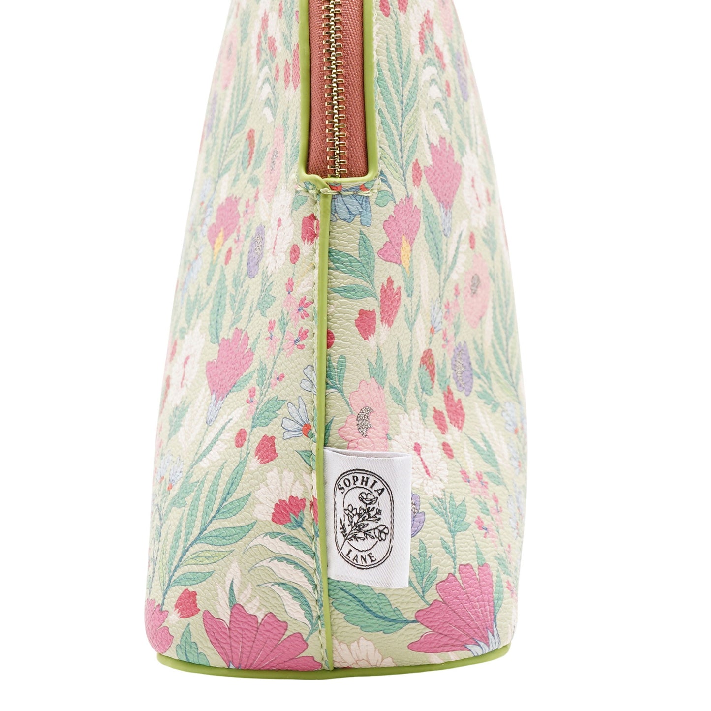 Sophia Lane Large Floral Make-Up Bag in Green