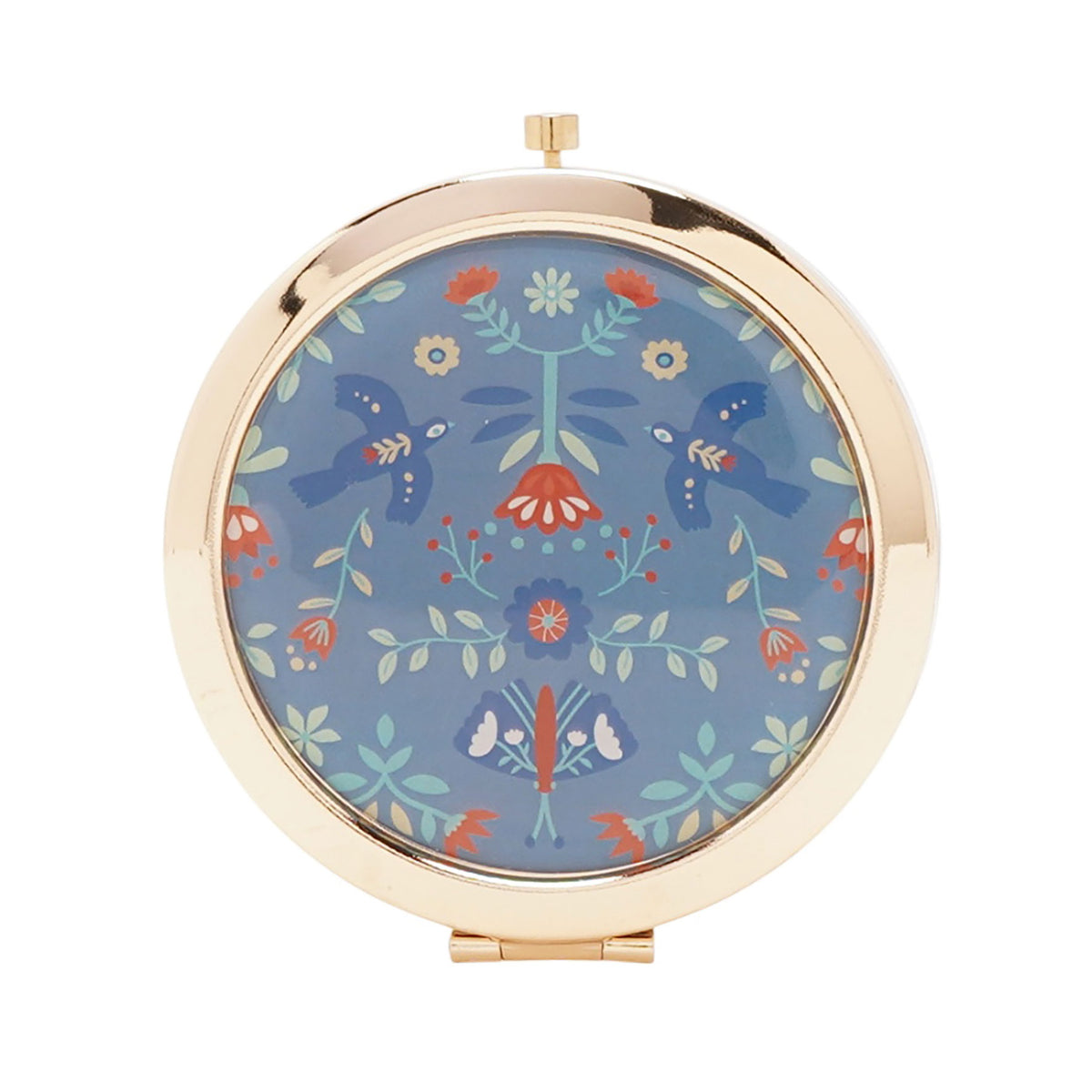 Sophia Lane Floral Compact Mirror in Blue