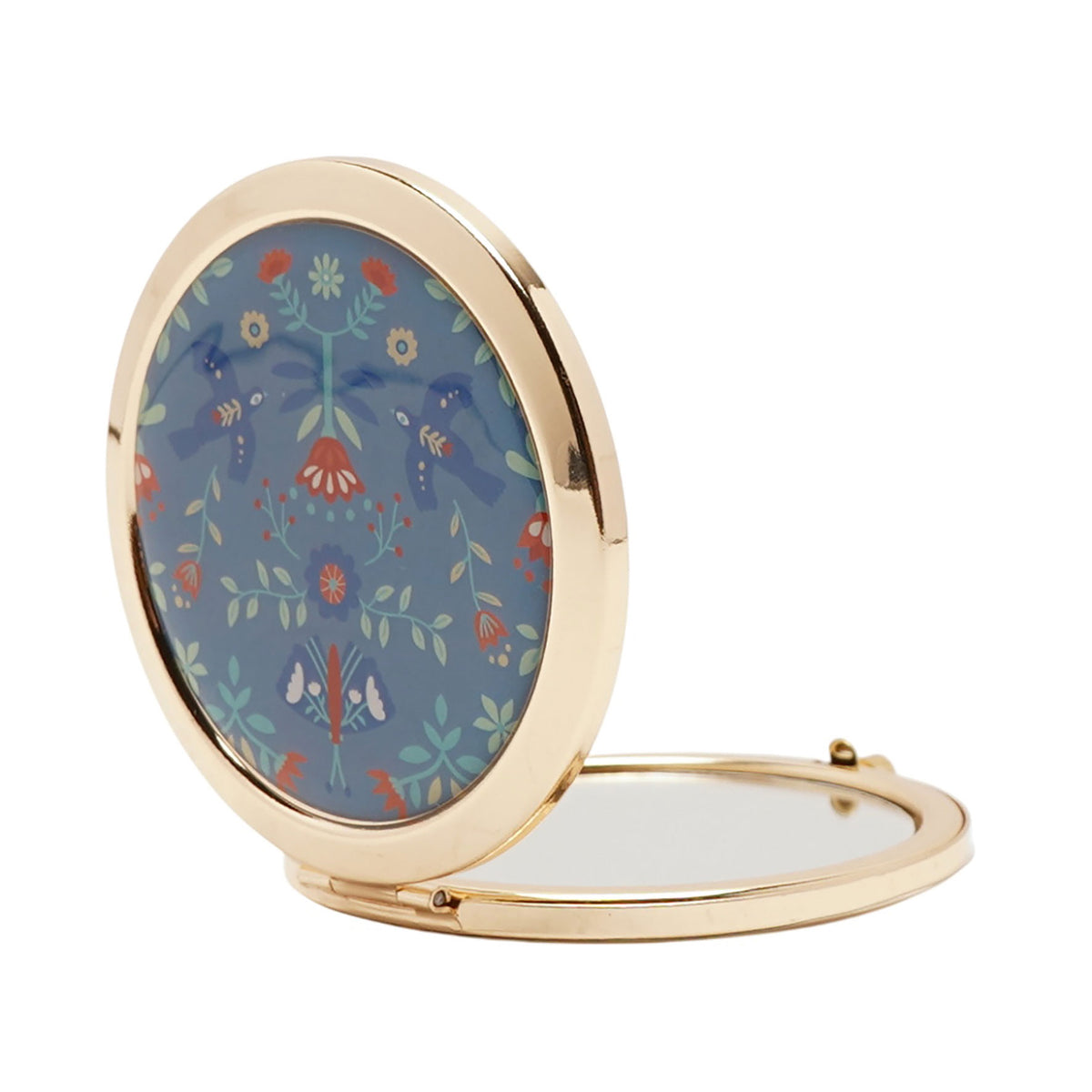Sophia Lane Floral Compact Mirror in Blue