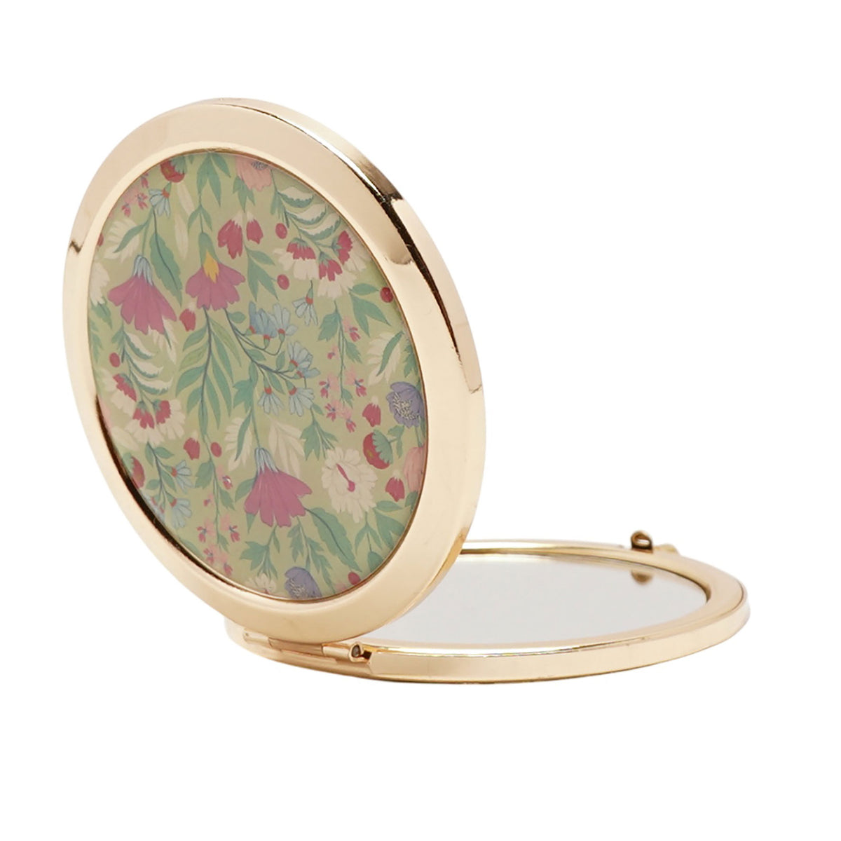 Sophia Lane Floral Compact Mirror in Green