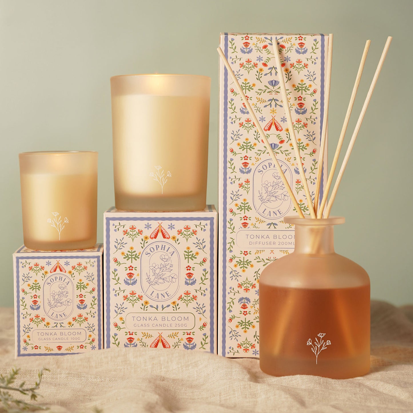 Sophia Lane Tonka Bloom Floral Candle 250g