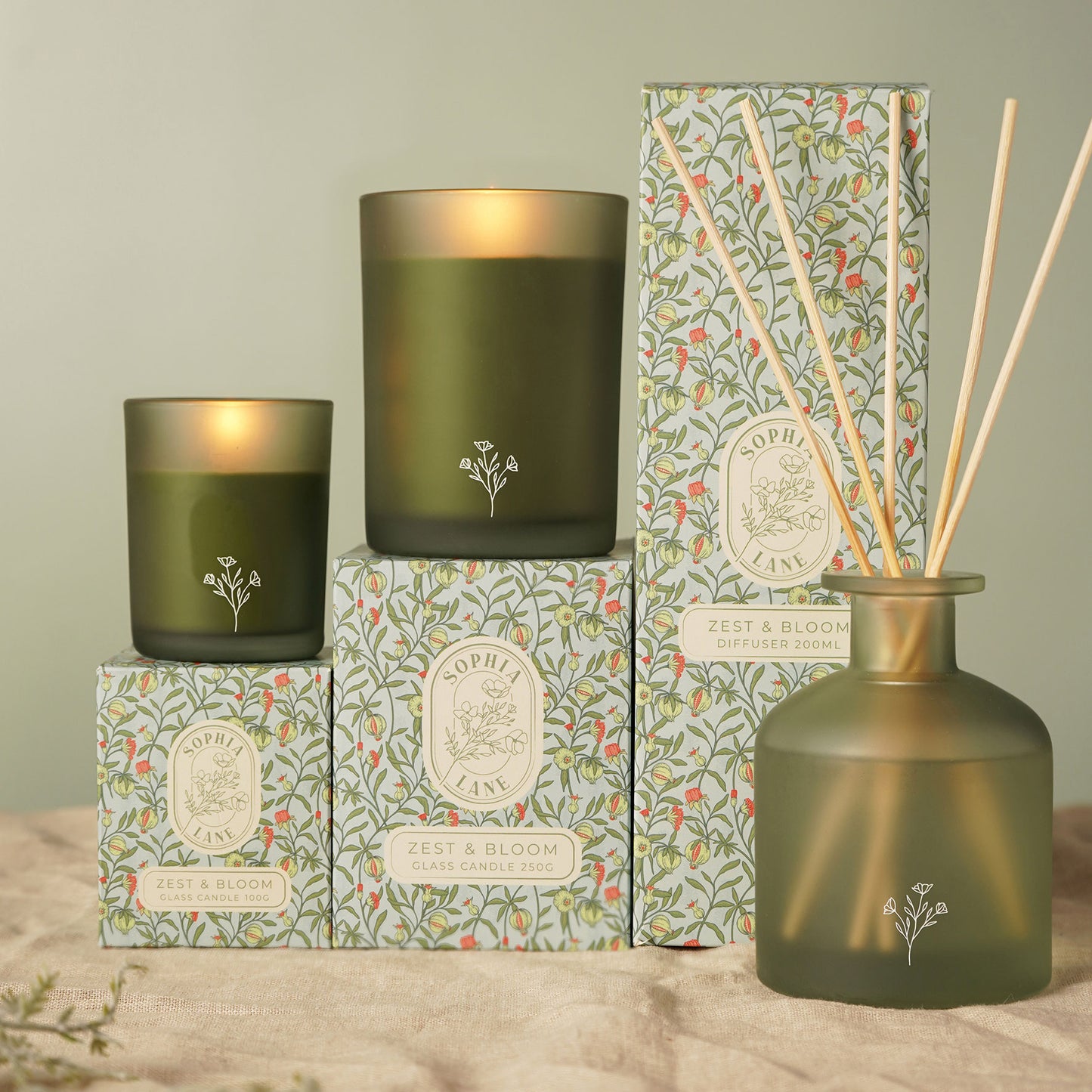 Sophia Lane Zest and Bloom Floral Candle 250g