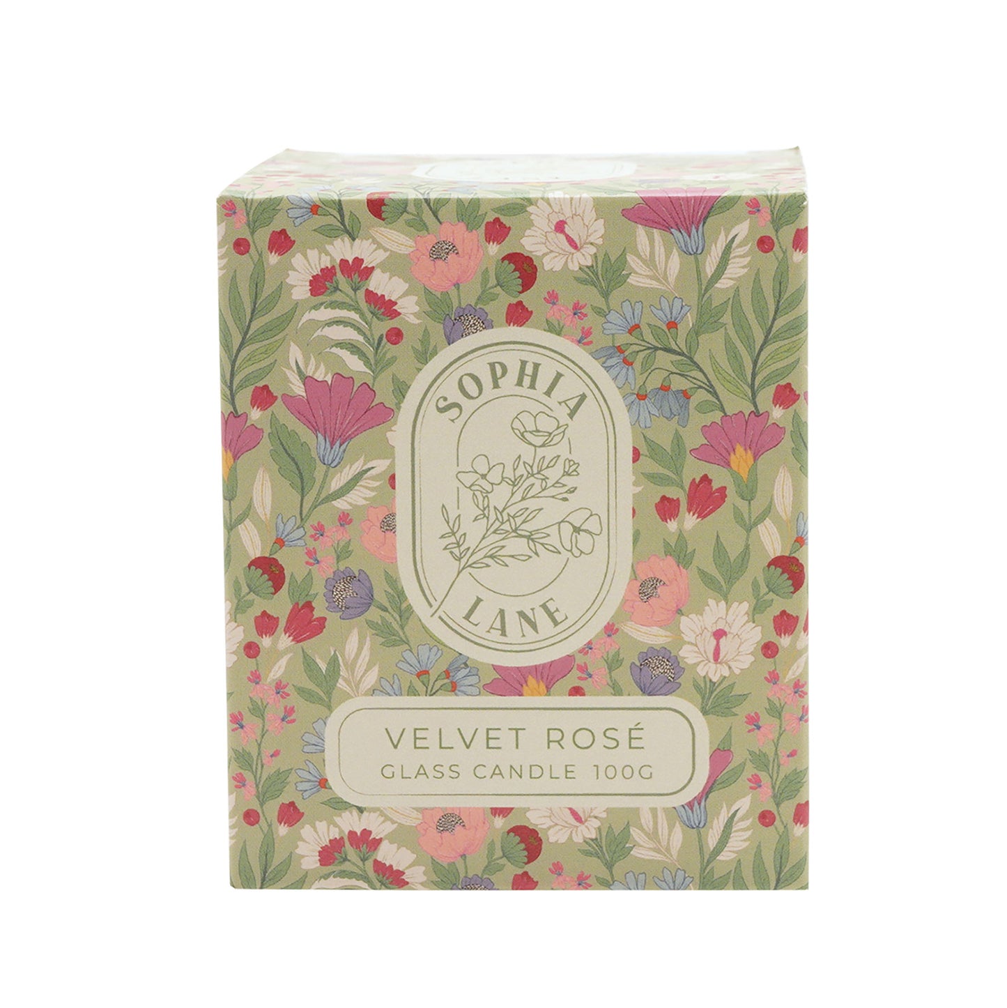 Sophia Lane Velvet Rose Floral Candle 100g