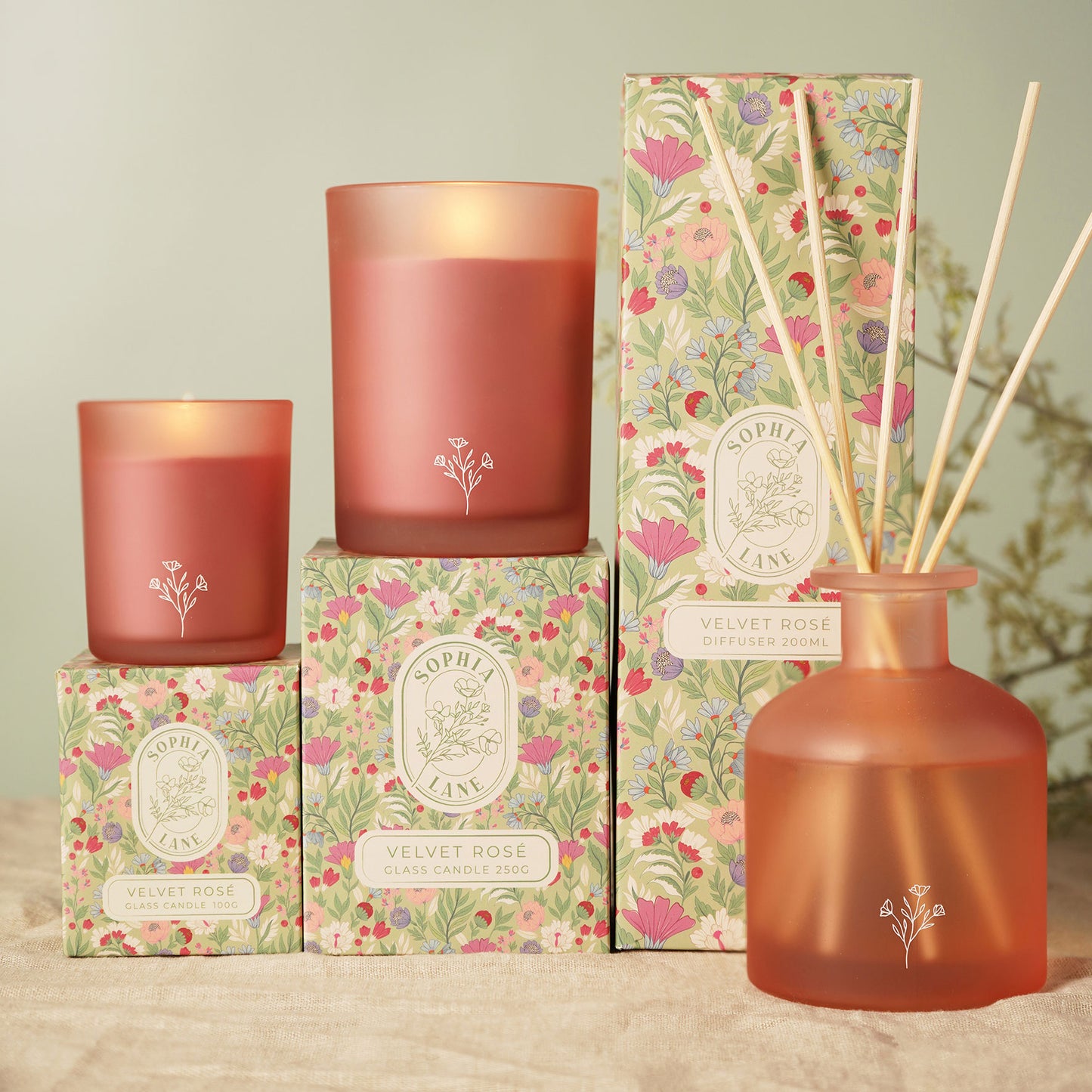 Sophia Lane Velvet Rose Floral Diffuser