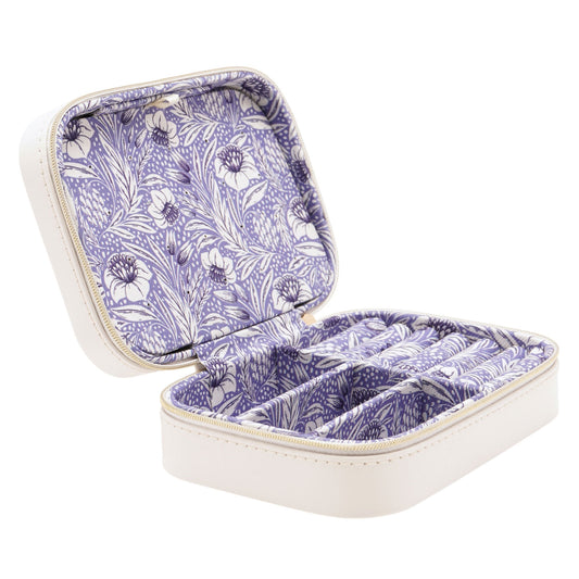 Sophia Lane White and Blue Floral Jewellery Box