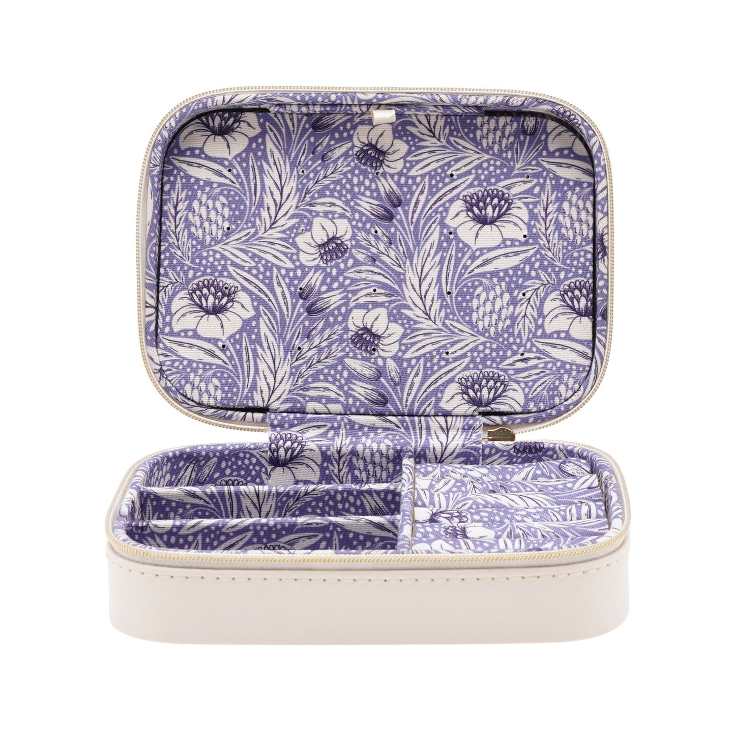 Sophia Lane White and Blue Floral Jewellery Box