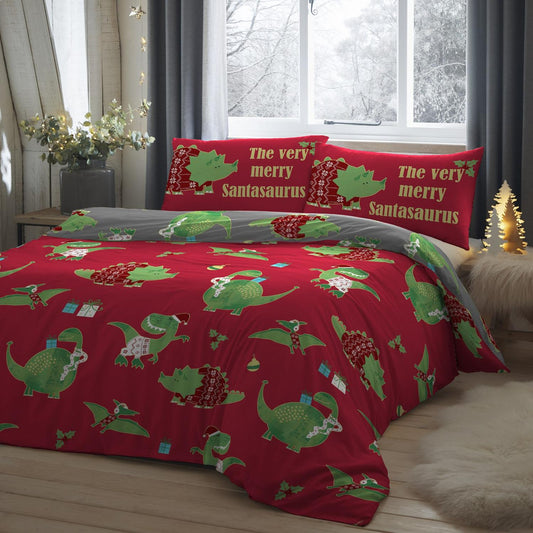 Santasaurus Reversible Glow in the Dark Duvet Set