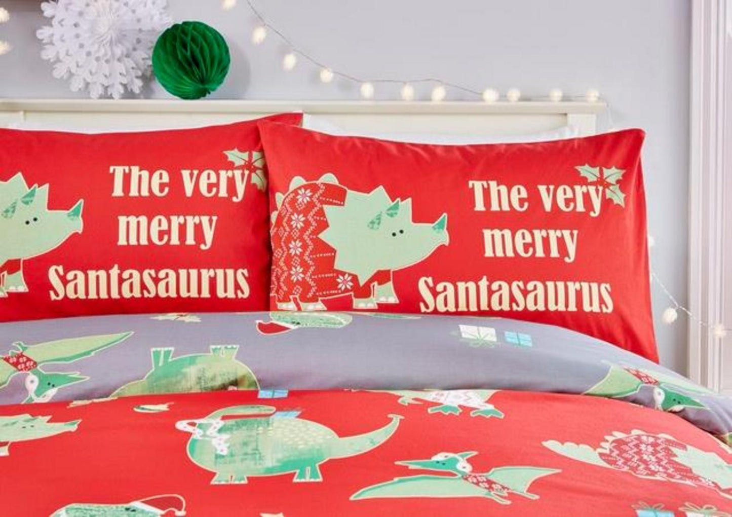 Santasaurus Reversible Glow in the Dark Duvet Set