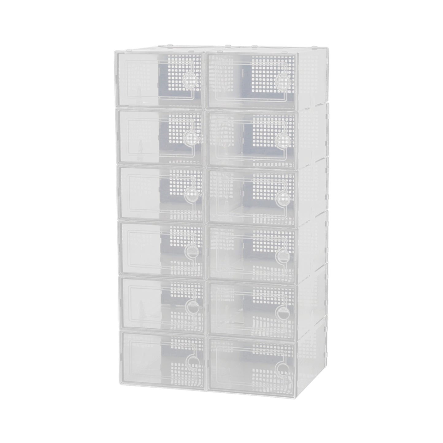 12-Piece White Stackable Plastic Shoe Organiser