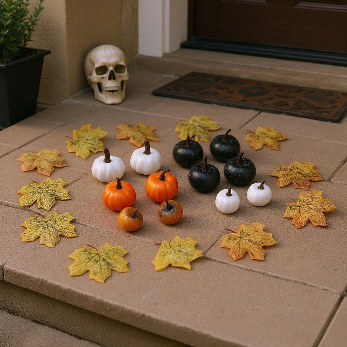 Maple Leaves and Pumpkin Ornament Set 24 Piece
