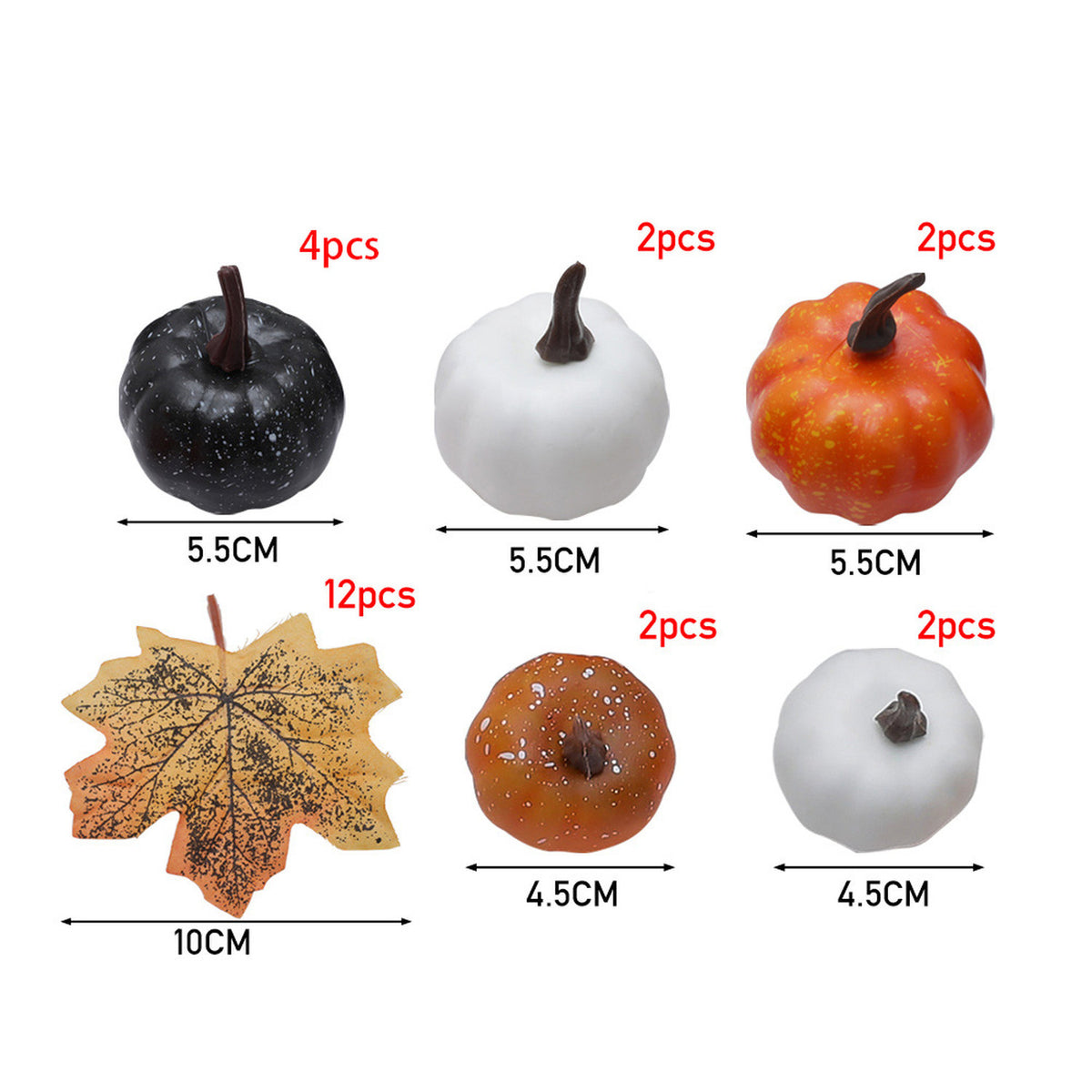 Maple Leaves and Pumpkin Ornament Set 24 Piece
