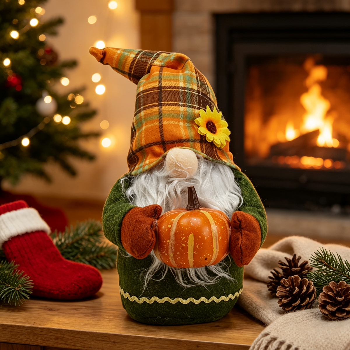 Autumn Harvest Handmade Gnome Ornament 34cm