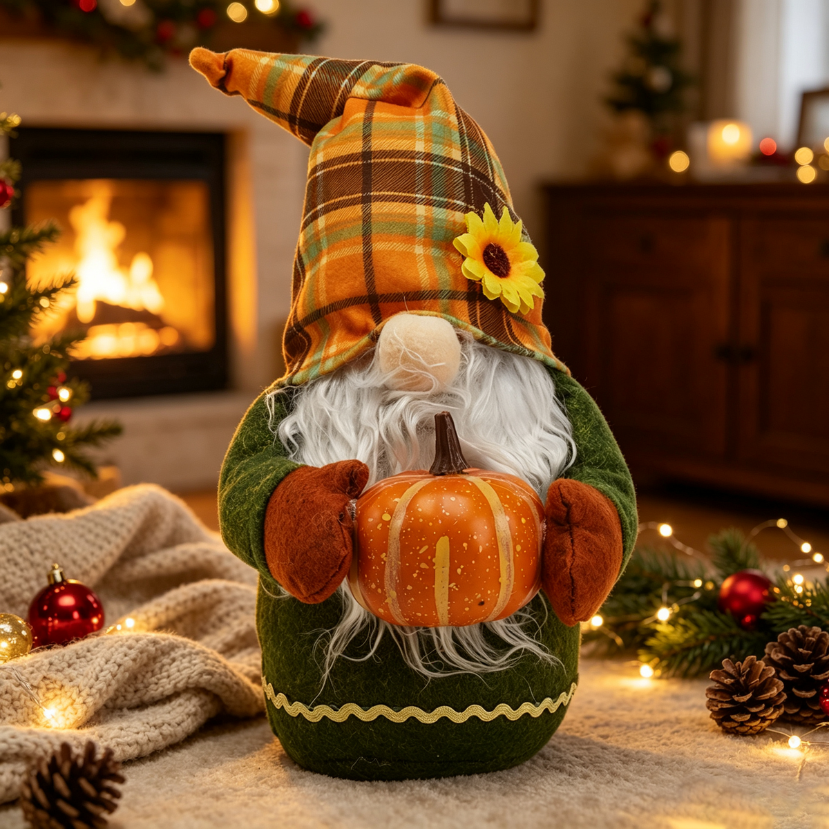 Autumn Harvest Handmade Gnome Ornament 34cm