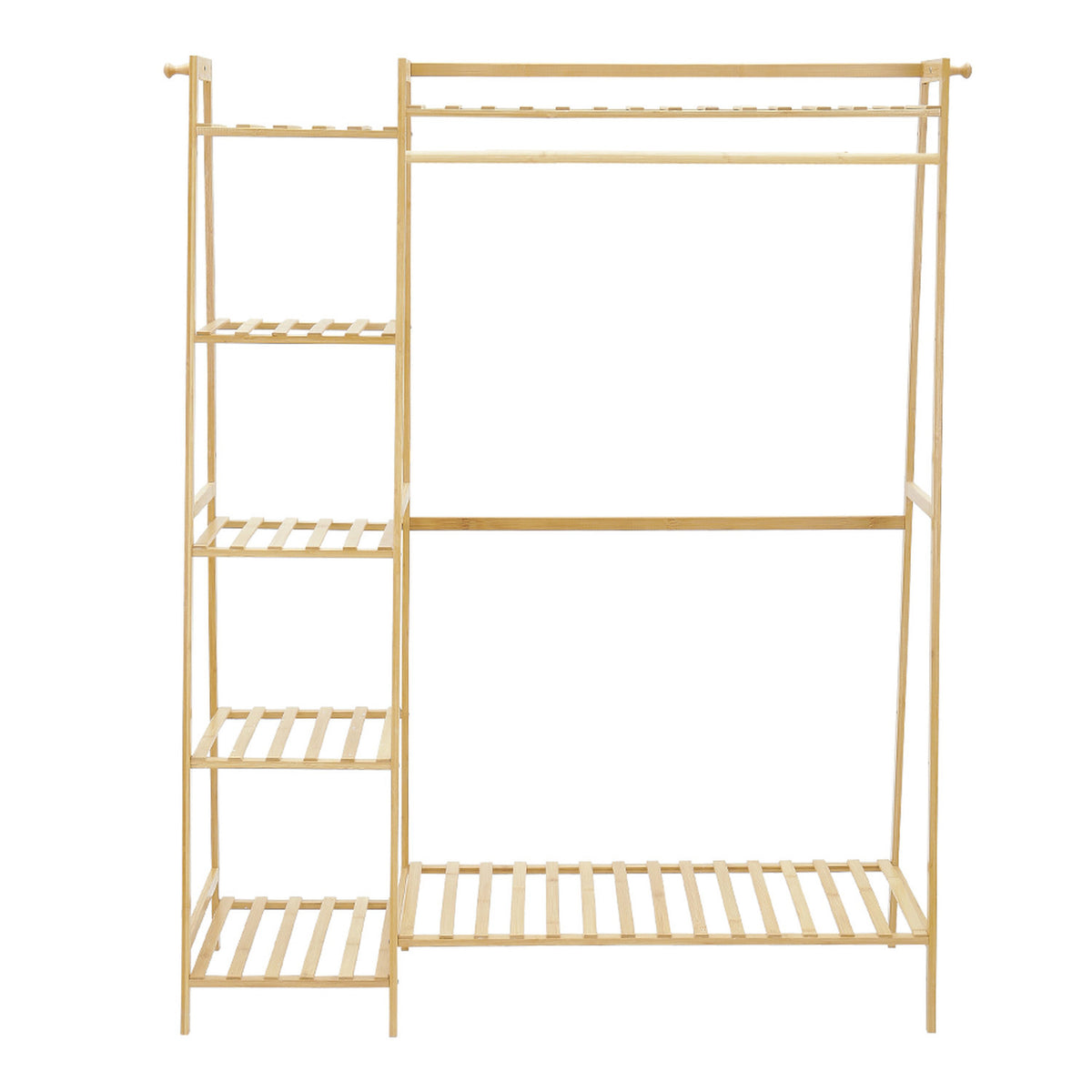 7 Tier Natural Bamboo Garment Rack 130cm