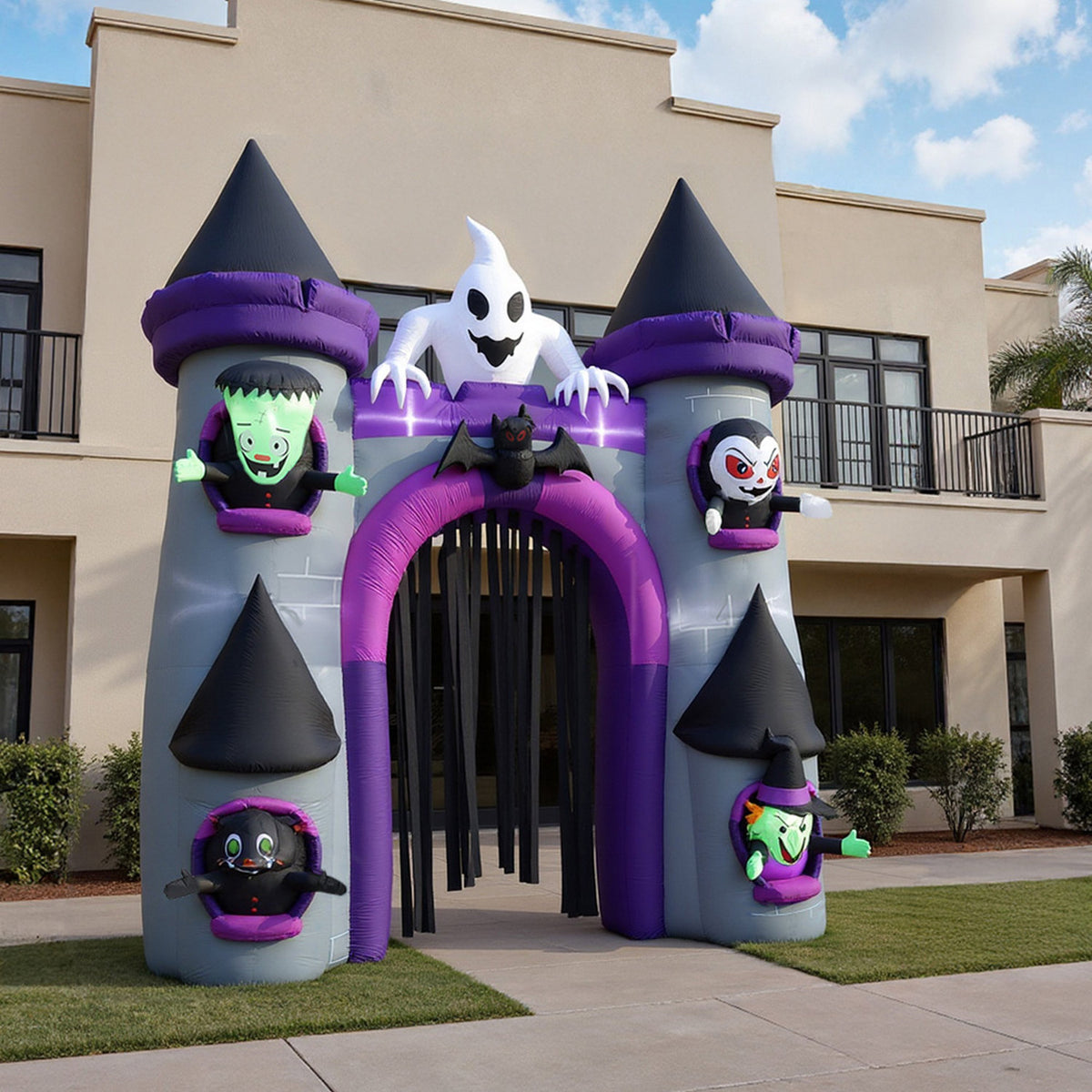 Inflatable Halloween LED Haunted Castle Archway 11ft