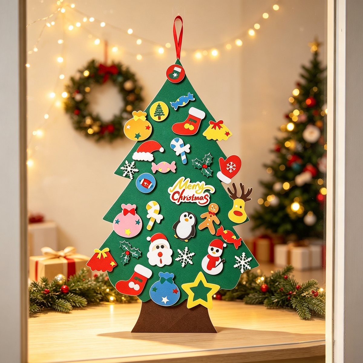 DIY Felt Christmas Tree with Detachable Ornaments