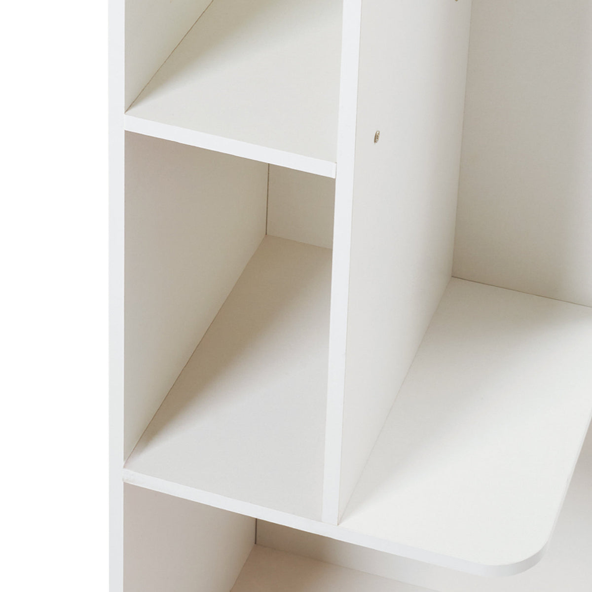 White 6 Tier Corner Storage Rack with Hooks 40cm
