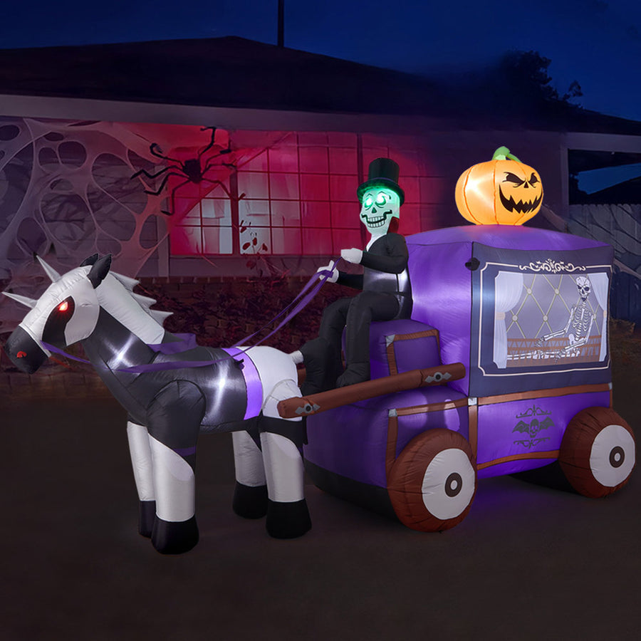 Halloween Inflatable LED Grim Reaper Carriage 6ft
