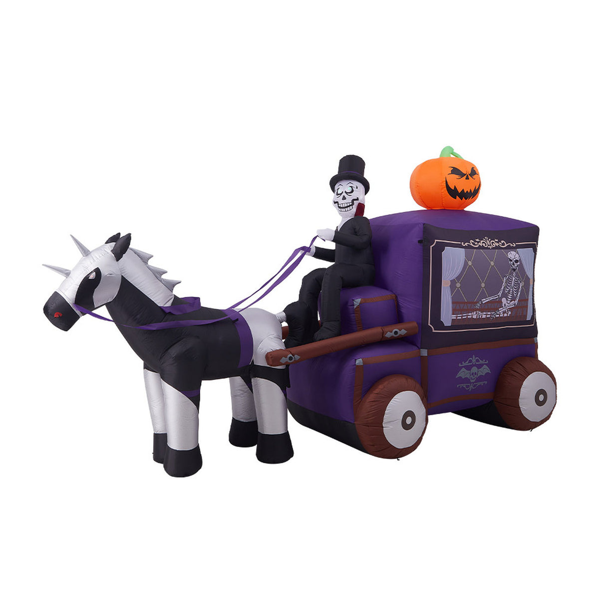 Halloween Inflatable LED Grim Reaper Carriage 6ft