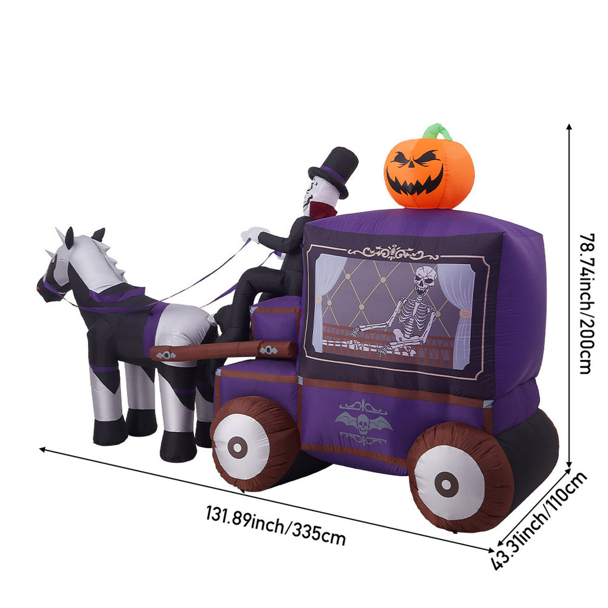 Halloween Inflatable LED Grim Reaper Carriage 6ft