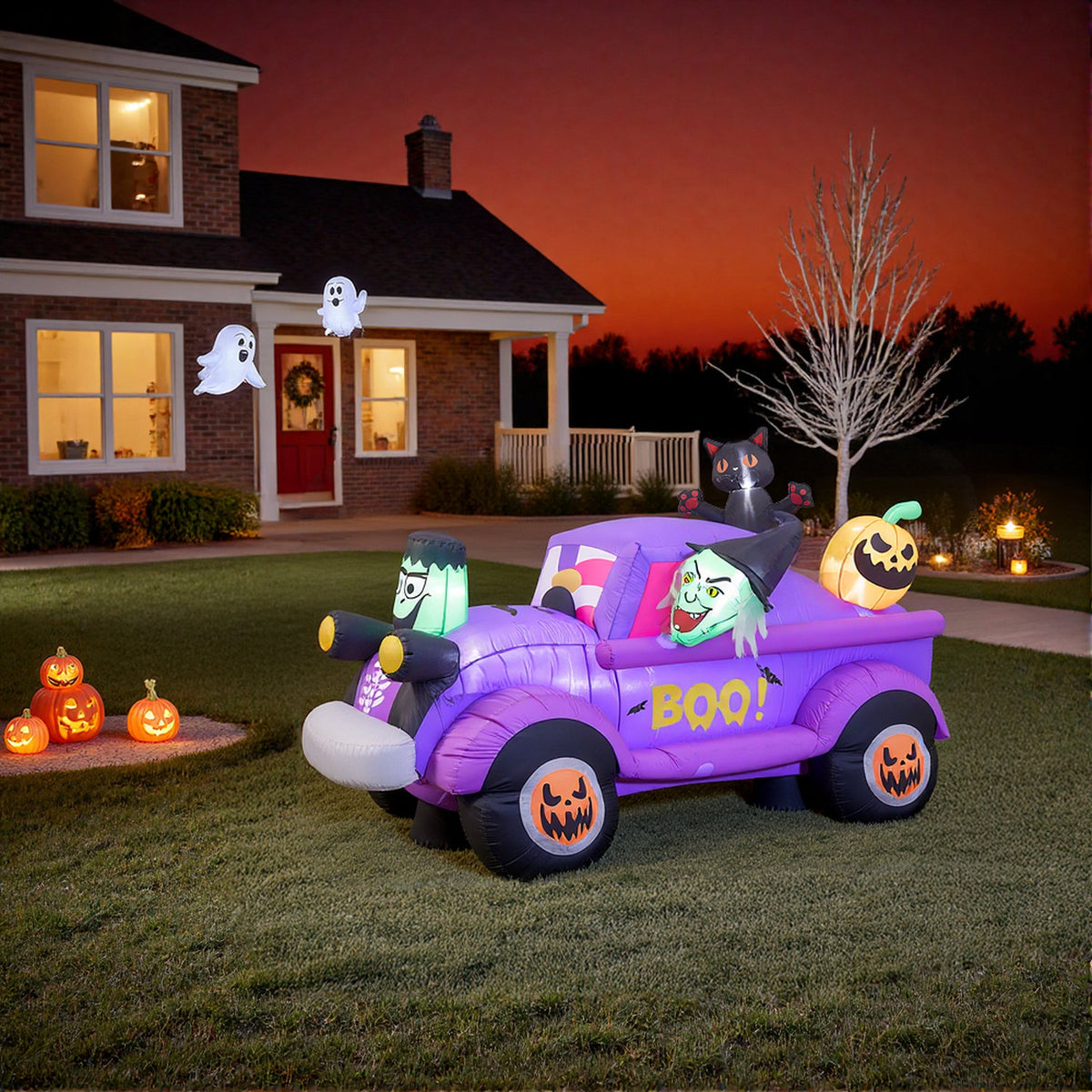 Inflatable Halloween LED Witch Decor 5ft