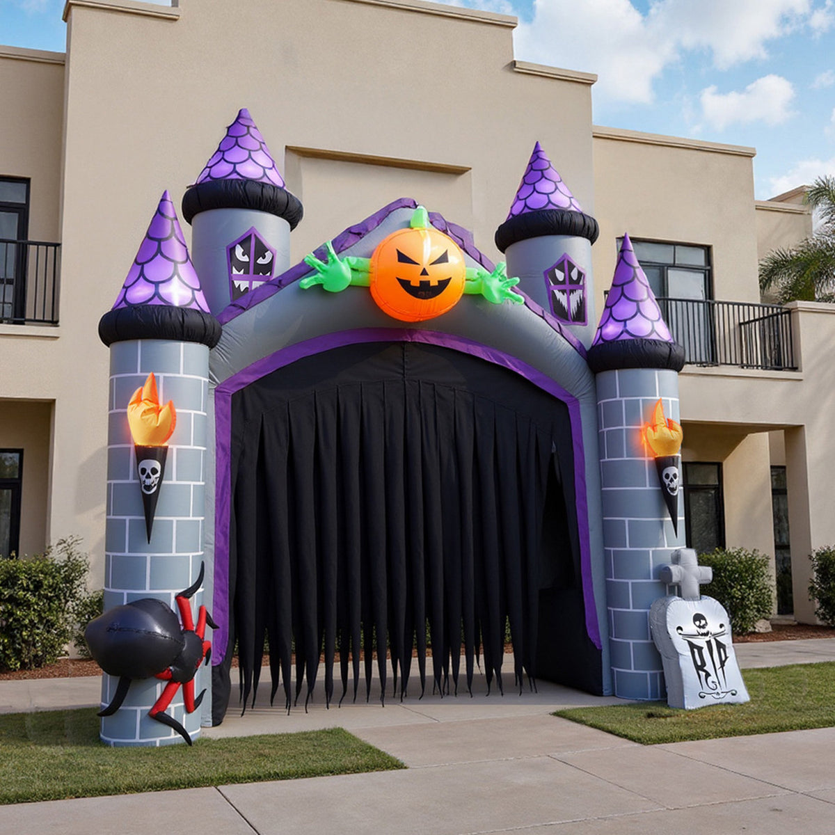 Inflatable Halloween LED Haunted House Castle 11ft