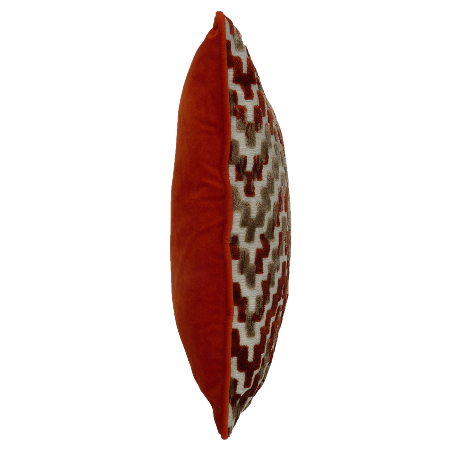 San Remo Burnt Orange Velvet Geometric Cushion Cover (45cm x 45cm)