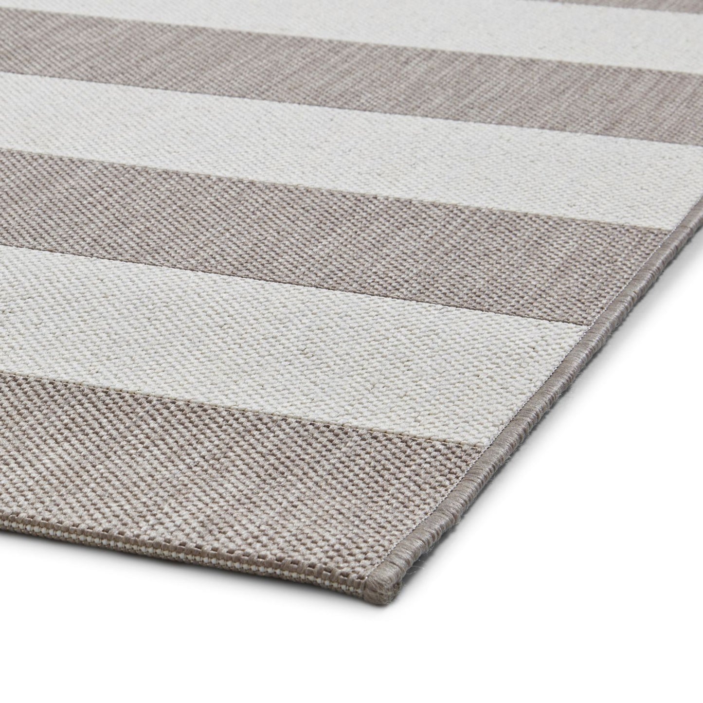 Santa Monica 48644 Beige and Cream Stripe Outdoor Rug