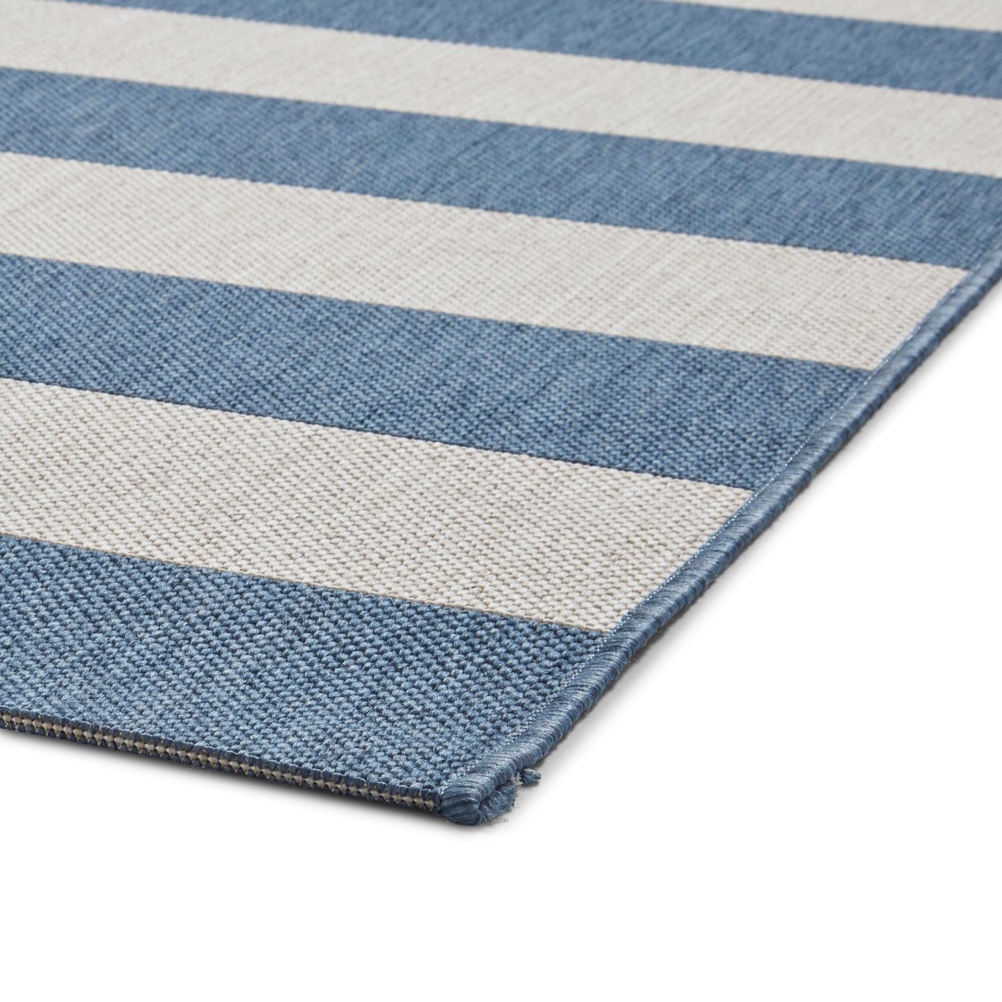 Santa Monica 48644 Blue and Light Beige Stripe Outdoor Rug